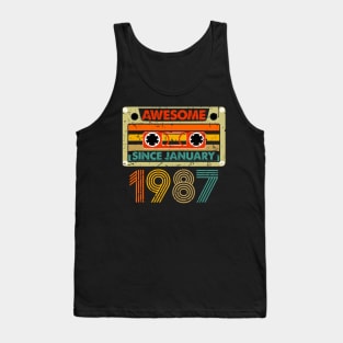 Awesome Since January 1987 37 Years Old 37th Birthday Tank Top